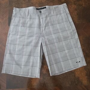 Oakley Black and White Plaid Men's Shorts